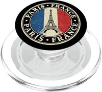 Paris France Vintage Tour Eiffel Voyage Souvenir Art Rétro PopSockets PopGrip pour MagSafe