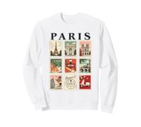 Paris France Vintage Voyage Collage Français Monuments Amoureux Sweatshirt
