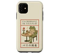 Paris Frog French Croissant Café Art Japonais Petit Déjeuner Coque pour iPhone 11