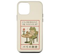 Paris Frog French Croissant Café Art Japonais Petit Déjeuner Coque pour iPhone 12 Mini