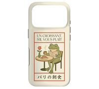 Paris Frog French Croissant Café Art Japonais Petit Déjeuner Coque pour iPhone 17 Pro