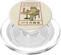 Paris Frog French Croissant Café Art Japonais Petit Déjeuner PopSockets PopGrip pour MagSafe