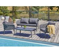 Paris Garden Salon de jardin 4 places en aluminium et corde tressée - Camargue - CAMARGUE-S2