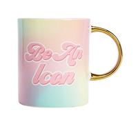 Paris Hilton Be An Icon Tasse en céramique 450 ml - Tasse à café élégante avec citation, idéale pour un usage quotidien, lavage à la main, 13,4 x 10,5 cm, blanc