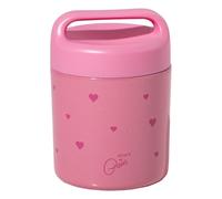 Paris Hilton Bocal alimentaire en acier inoxydable, à double paroi scellé sous vide avec couvercle à poignée de transport, 355 ml, rose avec motif cœur