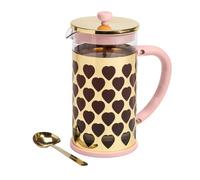 Paris Hilton Cafetière à piston française avec cuillère à mesurer en forme de cœur, lot de 2 pièces, 8 tasses ou 1000 ml, rose