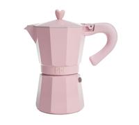 Paris Hilton Cafetière expresso et cafetière de style italien et cubain avec bouton en forme de cœur emblématique, parfaite pour un expresso aromatique riche, peut contenir jusqu'à 6 tasses à
