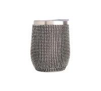 Paris Hilton Diamond Bling Gobelet à vin isotherme en acier inoxydable avec couvercle facile à siroter, éblouissant avec plus de 2 500 strass, 355 ml, noir