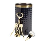 Paris Hilton Ensemble refroidisseur de vin, ouvre-bouteille et bouchon gris anthracite