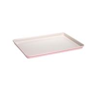 Paris Hilton Plaque de cuisson antiadhésive en acier au carbone, 38,1 x 25,4 cm, passe au lave-vaisselle, fabriquée sans PFOA et PFAS, rose crème bicolore