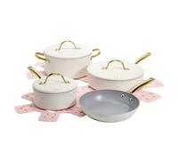 Paris Hilton Pots et casseroles antiadhesives emblematiques Set les couvercles assortis de revetement antiadhesif multicouches avec des poignees