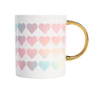 Paris Hilton Tasse élégante en céramique en forme de cœur, 450 ml, parfaite pour le café et le thé, grande capacité, lavage à la main, ne passe pas au micro-ondes, incolore