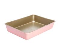 Paris Hilton Ustensiles de cuisson antiadhésifs en acier au carbone, poêle multifonction de 33 x 22,9 cm, passe au lave-vaisselle, fabriquée sans PFOA et PFAS, champagne rose bicolore