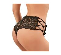 Paris Hollywood Tanga Dentelle Lanières Croisées Noir