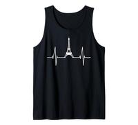 Paris Horizon Skyline Amour Battement De Coeur Tour Eiffel Débardeur
