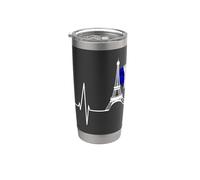 Paris Horizon Skyline Amour Battement De Coeur Tour Eiffel Gobelet isotherme en acier inoxydable double paroi