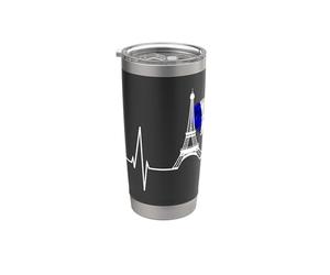 Paris Horizon Skyline Amour Battement De Coeur Tour Eiffel Gobelet isotherme en acier inoxydable double paroi