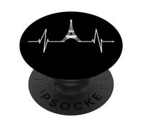 Paris Horizon Skyline Amour Battement De Coeur Tour Eiffel PopSockets PopGrip Adhésif