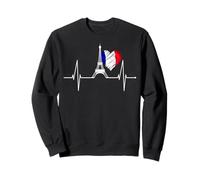 Paris Horizon Skyline Amour Battement De Coeur Tour Eiffel Sweatshirt
