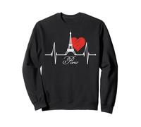 Paris Horizon Skyline Amour Battement De Coeur Tour Eiffel Sweatshirt