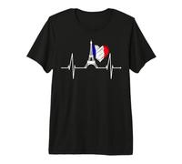 Paris Horizon Skyline Amour Battement De Coeur Tour Eiffel T-Shirt Haut de Gamme