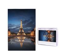 Paris in ninght Puzzles de 1000 pièces - Puzzle personnalisé en bois pour adultes - Puzzle photo artistique à suspendre au mur pour anniversaire, mariage, Saint-Valentin, anniversaire de mariage