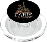 Paris Je t'aime Tour Eiffel Floral France Souvenirs français PopSockets PopGrip pour MagSafe