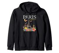 Paris Je t'aime Tour Eiffel Floral France Souvenirs français Sweat à Capuche