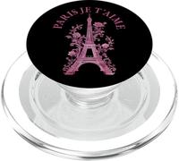 Paris Je t'aime Tour Eiffel Rose France Souvenirs de Paris PopSockets PopGrip pour MagSafe