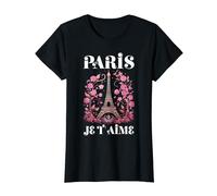 Paris Je t'aime Tour Eiffel Rose France Souvenirs de Paris T-Shirt
