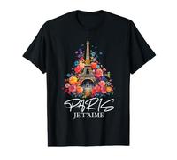 Paris Je t'aime Tour Eiffel Rose France Souvenirs de Paris T-Shirt Graphique avec Valeur