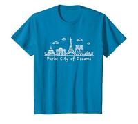 Paris Landmark Tee Tour Eiffel Arc de Triomphe Voyage Art T-Shirt