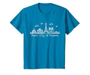 Paris Landmark Tee Tour Eiffel Arc de Triomphe Voyage Art T-Shirt