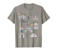 Paris Landmarks Eiffel Tower France Travel Design T-Shirt