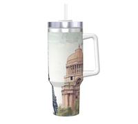 Paris Landmarks Tasse isotherme réutilisable avec poignée pour boissons froides et chaudes 1,2 l