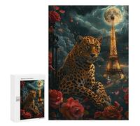 Paris Leopard Romance Puzzle 1000 Pièces Educa Jouet en Bois Cadeau Unique Décoration Intérieure Jeu Éducatif Challenge Toy Adultes Et Enfants À Partir De 14 Ans 300 PCS