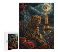 Paris Leopard Romance Puzzle 1000 Pièces Educa Jouet en Bois Cadeau Unique Décoration Intérieure Jeu Éducatif Challenge Toy Adultes Et Enfants À Partir De 14 Ans 500 PCS