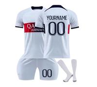 Paris Maillot de Football Personnalisé avec Nom Nombre pour Enfant Et Adulte, PSG Ensemble de Foot Entraînement T-Shirt Short et Chaussettes