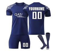 Paris Maillot de Football Personnalisé avec Nom Nombre pour Garçon Et Homme, PSG Ensemble de Foot Entraînement T-Shirt Short et Chaussettes