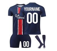 Paris Maillot de Football Personnalisé avec Nom Nombre, PSG Ensemble de Foot Entraînement T-Shirt Short et Chaussettes pour Garçon Et Homme