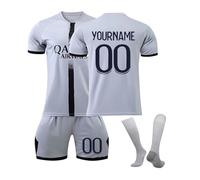 Paris Maillot de Football Personnalisé avec Nom Nombre, PSG Ensemble de Foot Entraînement T-Shirt Short et Chaussettes pour Enfant Et Adulte