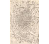 Paris Map Journal: Vintage 1863 Map of Paris Notebook