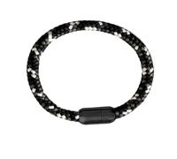 Paris Montana Bracelet en corde de voile (Black Edition) - 8 mm d'épaisseur - Accessoire nautique avec fermeture magnétique noire mate - 5 couleurs vives - Unisexe pour femme et - Fait main, 19 cm