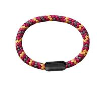 Paris Montana Bracelet en corde de voile (Black Edition) - 8 mm d'épaisseur - Accessoire nautique avec fermeture magnétique noire mate - 5 couleurs vives - Unisexe pour femme et - Fait main, 21 cm