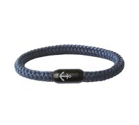 Paris Montana Bracelet Paracord tressé en fil de marin avec fermoir magnétique en acier inoxydable noir, gravure ancre, maritime et imperméable, 8 mm de diamètre, fait main, 21, Corde de voile, Aucun