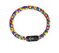 Paris Montana Bracelet Paracord tressé en fil de marin avec fermoir magnétique en acier inoxydable noir, gravure ancre, maritime et imperméable, 8 mm de diamètre, fait main, 22, Corde de voile, Aucun