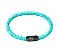 Paris Montana Bracelet Paracord tressé en fil de marin avec fermoir magnétique en acier inoxydable noir, gravure ancre, maritime et imperméable, 8 mm de diamètre, fait main, 23, Corde de voile, Aucun