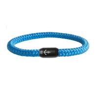 Paris Montana Bracelet Paracord tressé en fil de marin avec fermoir magnétique en acier inoxydable noir, gravure ancre, maritime et imperméable, 8 mm de diamètre, fait main, 20, Corde de voile, Aucun