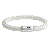 Paris Montana Le bracelet original Ibiza Coordonnées de corde de voile tressé avec île gravé à la main Fermeture magnétique de qualité supérieure 8 mm de diamètre, 19 cm - 24 cm, Acier inoxydable