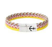 Paris Montana Le bracelet original Tidewisp unisexe en corde de voile avec fermeture magnétique de sécurité et gravure ancre, design multibrin, paracorde, 8 mm de diamètre, fait à la main, 19 cm - 24